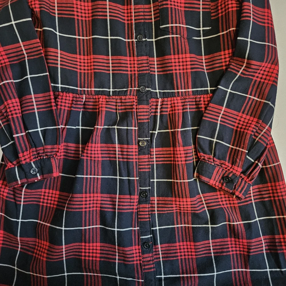 Oshkosh b'gosh Girls Red Plaid Button Down Dress